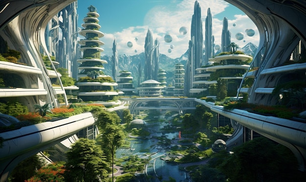 sfondo nave spaziale scienza galassia cielo città futura vista futuristica paesaggio fantasia illustrazione universo fantascienza aliena pianeta scifi mondo stella luna spazio moderno