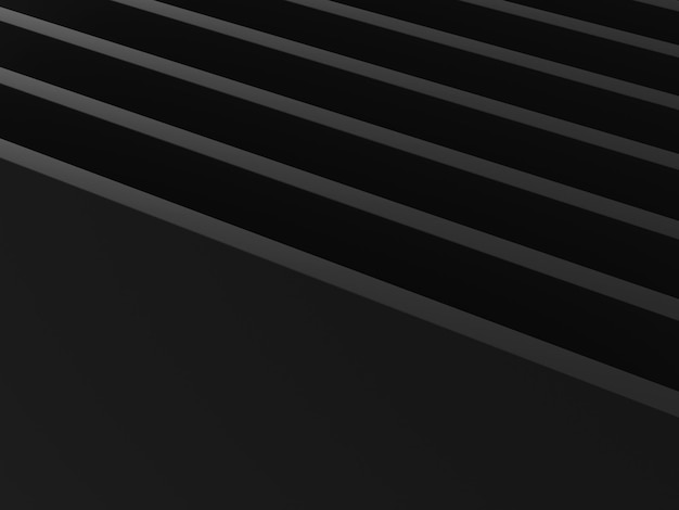 Sfondo nero astratto 3d Sfondo nero elegante Rendering 3d di decorazione a strati
