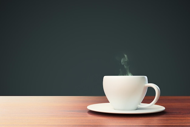 Sfondo nero con tazza di caffè e posto per il testo