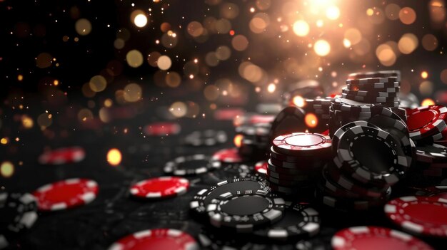 sfondo nero del casinò con spazio di copia