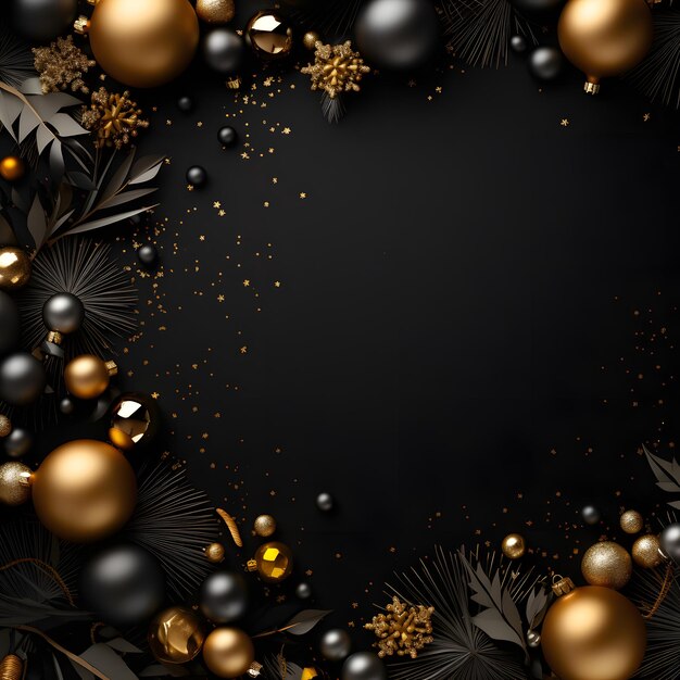 sfondo nero e dorato di Natale