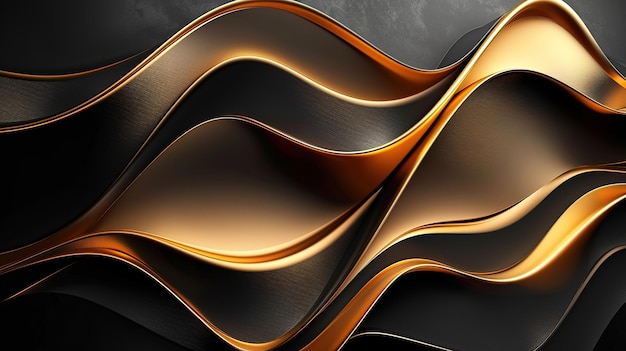 sfondo nero elegante con linea oro ondulata lusso moderno