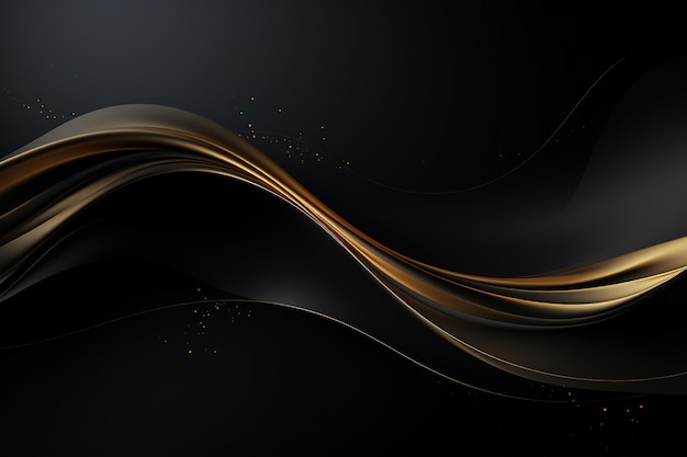 sfondo nero elegante con linea oro ondulata lusso moderno