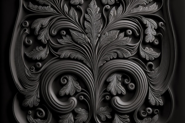 Sfondo nero elegante con trama di plastilina ornamento e modelli