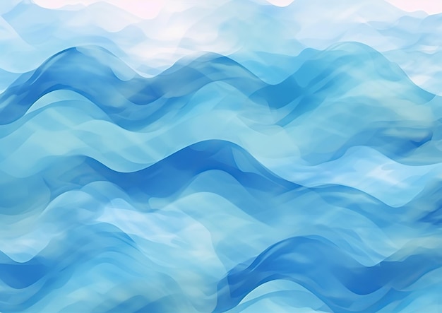 Sfondo ondulato del mare blu dell'acquerello