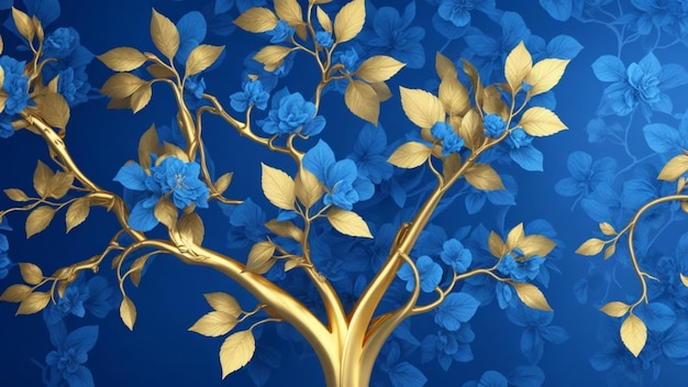 sfondo oro e blu reale