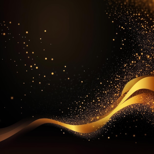 Sfondo oro e nero con un'onda d'oro