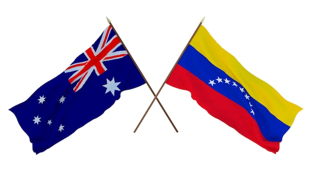 Sfondo per disegnatori illustratori Bandiere del giorno dell'indipendenza nazionale Australia e Venezuela