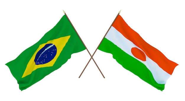 Sfondo per disegnatori illustratori Bandiere del giorno dell'indipendenza nazionale Brasile e Niger
