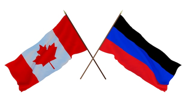 Sfondo per disegnatori illustratori Bandiere del giorno dell'indipendenza nazionale Canada e Repubblica popolare di Donetsk