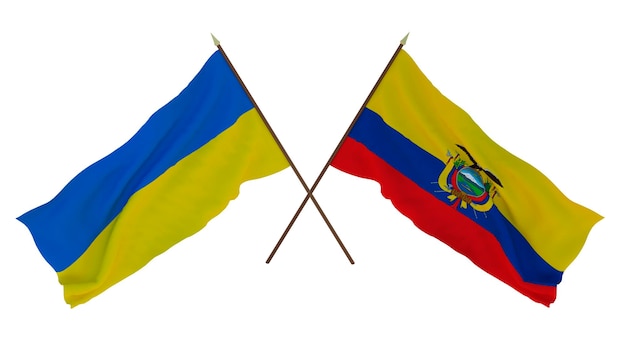 Sfondo per disegnatori illustratori Bandiere del giorno dell'indipendenza nazionale dell'Ucraina e dell'Ecuador