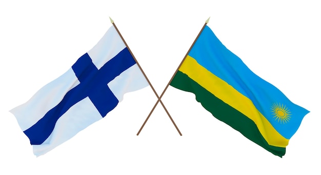 Sfondo per disegnatori illustratori Bandiere del giorno dell'indipendenza nazionale Finlandia e Ruanda
