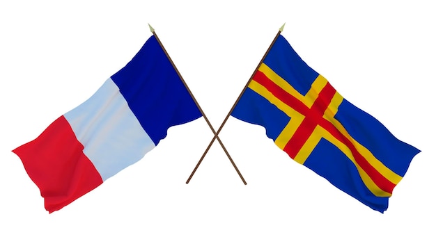 Sfondo per disegnatori illustratori Bandiere del Giorno dell'Indipendenza Nazionale Francia e Isole Aland