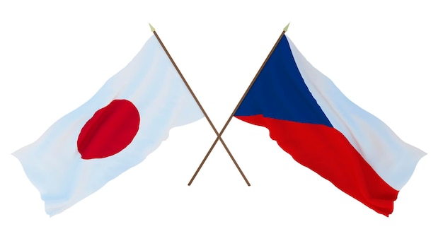Sfondo per disegnatori illustratori Bandiere del Giorno dell'Indipendenza Nazionale Giappone e Repubblica Ceca