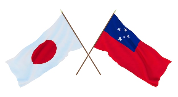 Sfondo per disegnatori illustratori Bandiere del giorno dell'indipendenza nazionale Giappone e Samoa
