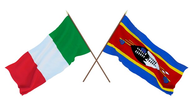 Sfondo per disegnatori illustratori Bandiere del Giorno dell'Indipendenza Nazionale Italia ed Eswatini