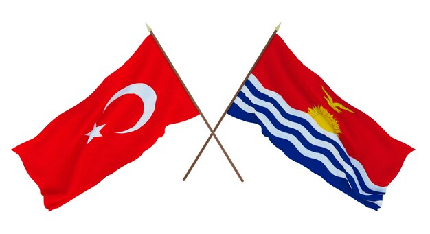 Sfondo per disegnatori illustratori Bandiere del giorno dell'indipendenza nazionale Turchia e Kiribati