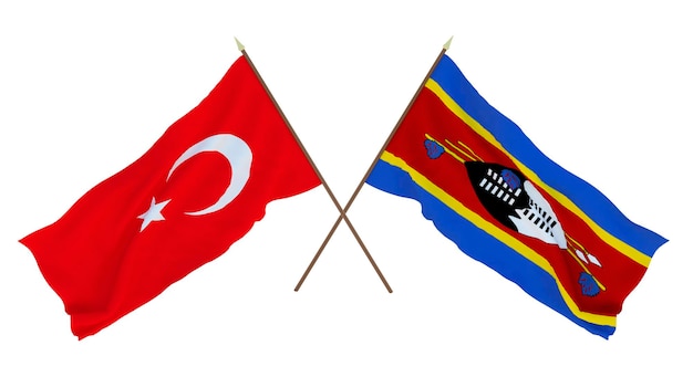 Sfondo per disegnatori illustratori Bandiere del Giorno dell'Indipendenza Nazionale Turchia ed Eswatini