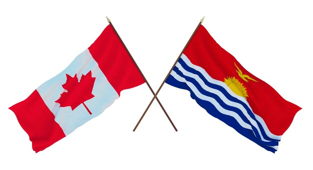 Sfondo per disegnatori illustratori National Independence Day Flags Canada e Kiribati