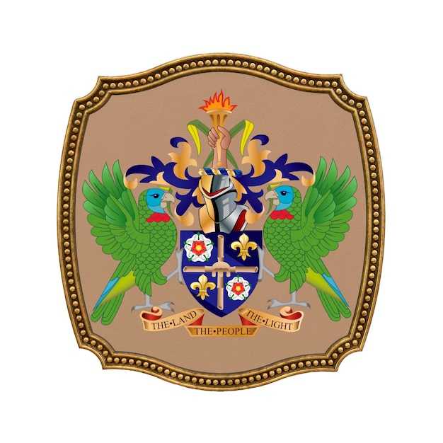Sfondo per editori e designer Illustrazione 3D della festa nazionale Icona stemma di Santa Lucia