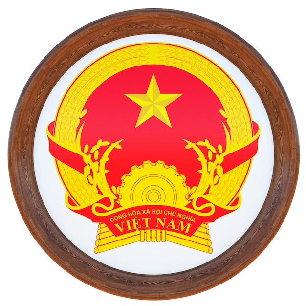 Sfondo per editori e designer Illustrazione 3D della festa nazionale Stemma nazionale Vietnam