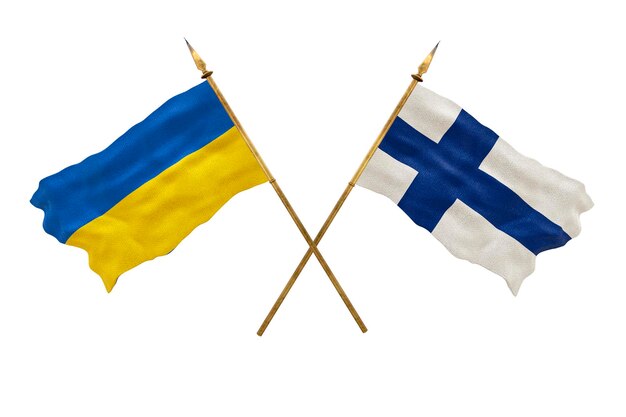 Sfondo per i progettisti Giornata nazionale Bandiere nazionali di Ucraina e Finlandia