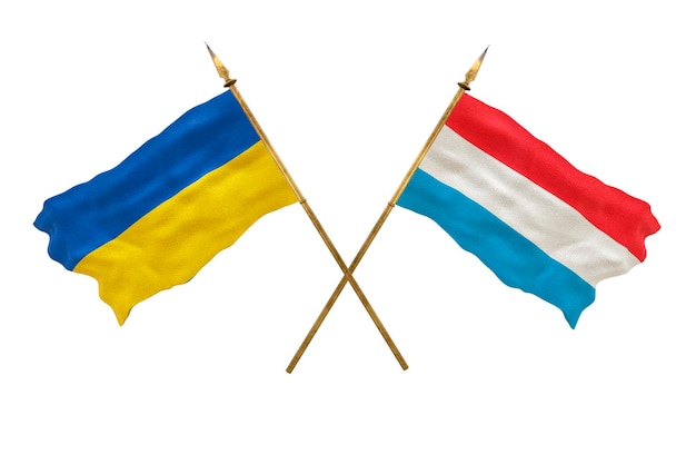Sfondo per i progettisti Giornata nazionale Bandiere nazionali di Ucraina e Lussemburgo