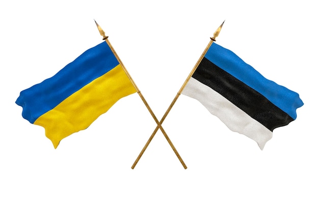 Sfondo per i progettisti Giornata nazionale Bandiere nazionali di Ucraina ed Estonia