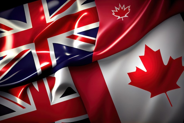 Sfondo per i progettisti National Day Modello 3D Bandiere nazionali del Canada e della Nuova Zelanda