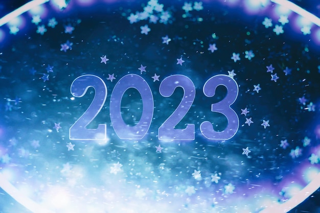 Sfondo per il nuovo anno 2023 Bellissimo banner web panoramico