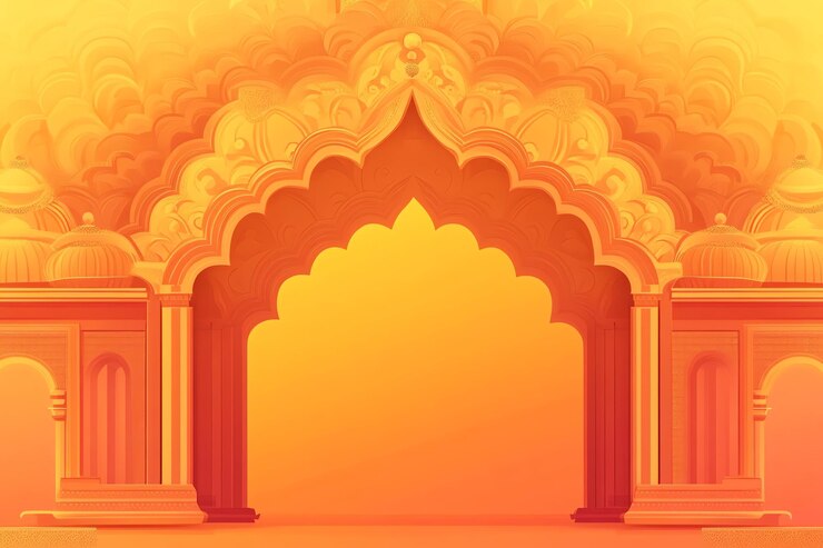 sfondo piatto dell'arco di Diwali indù