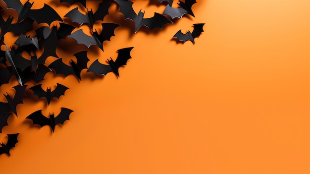 Sfondo piatto di Halloween con spazio per il testo Concetto di Halloween