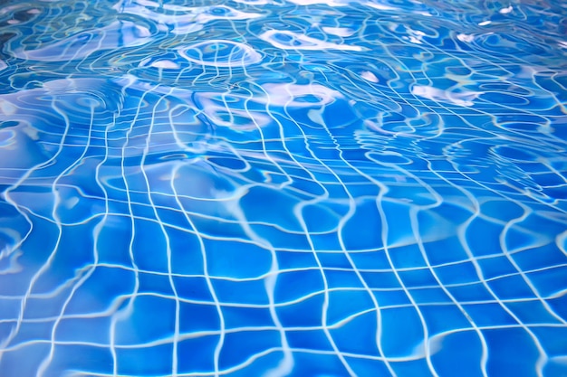 sfondo piscina acqua blu / acqua limpida nella struttura della piscina acqua chiara resto concetto