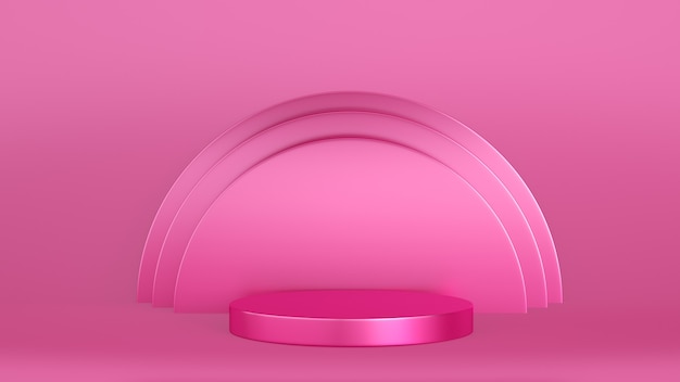 sfondo podio prodotto 3d promo rosa