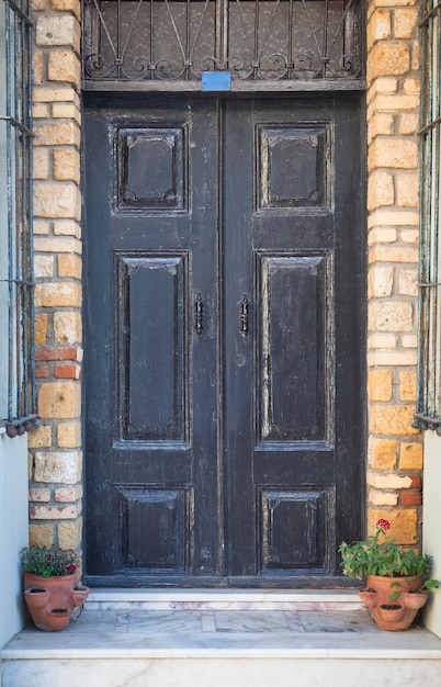 Sfondo porta di legno