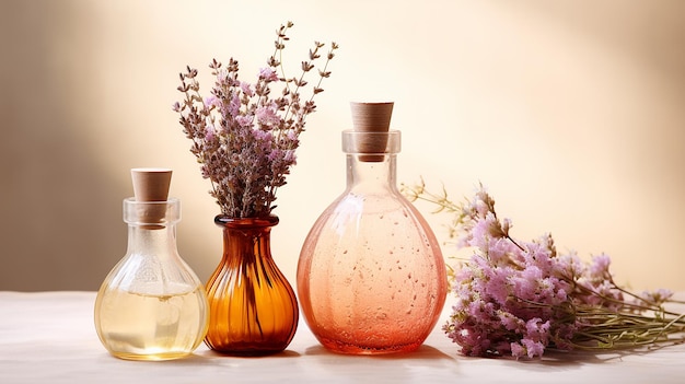 sfondo pulito di olio essenziale di aromaterapia