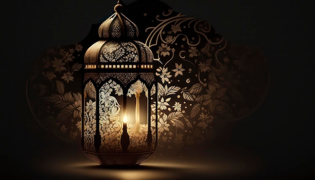 Sfondo Ramadan Dorato - Rendering 3D