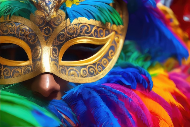 sfondo realistico di carnevale brasiliano, maschera di carnevale festa di carnevale brasiliano