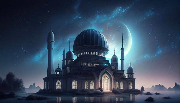 Sfondo realistico di eid alfitr ramadan mubarak