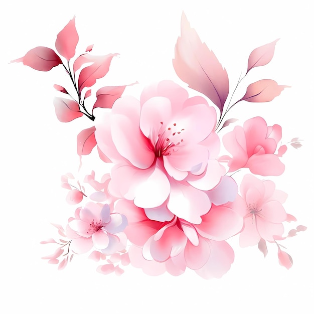 Sfondo realistico di fiori di ciliegio e bellissimi fiori rosa sakura