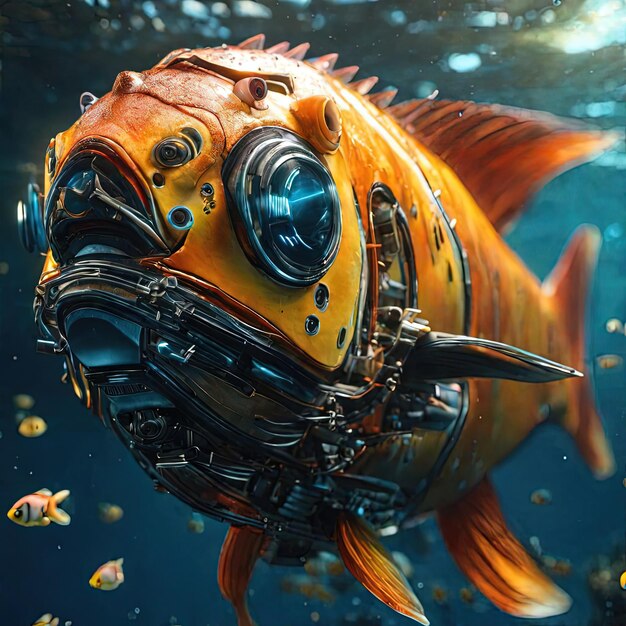 Sfondo robotico di pesce molto bello