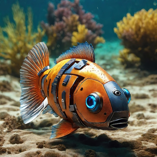 Sfondo robotico di pesce molto bello