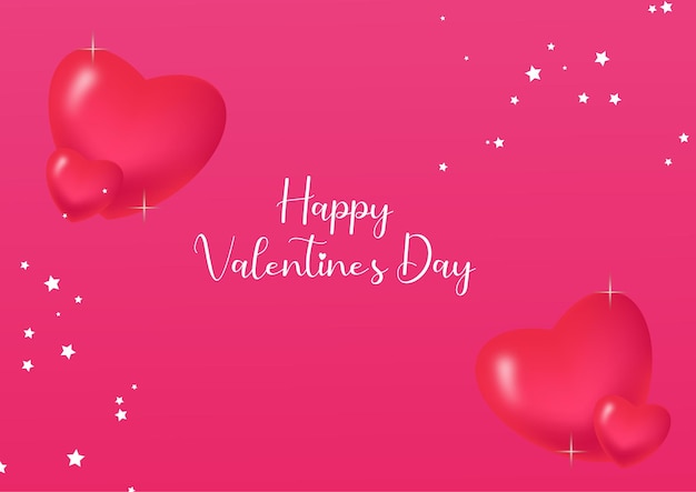 Sfondo rosa del giorno di San Valentino e forma d'amore con modello di luce stellare