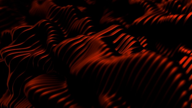 Sfondo rosso con linee. Rendering 3d.