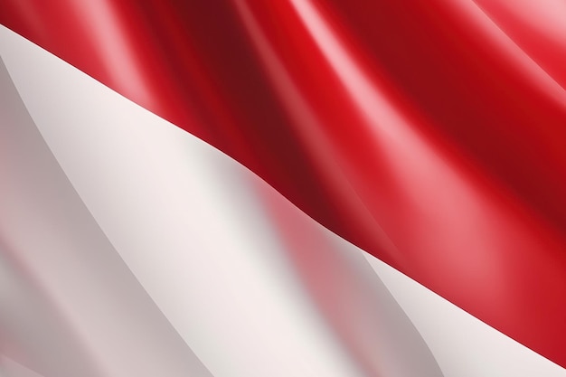 Sfondo rosso e bianco sventolando la bandiera nazionale dell'Indonesia sventolava primo piano molto dettagliato