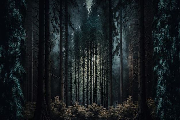 sfondo scuro della foresta