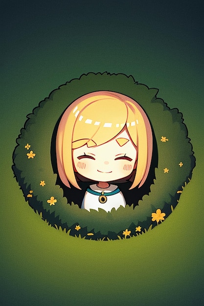 Sfondo semplice cartone animato stile anime ragazza avatar disegno del personaggio