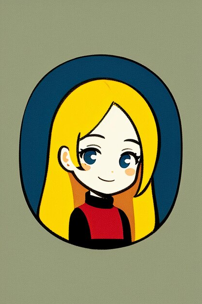 Sfondo semplice cartone animato stile anime ragazza avatar disegno del personaggio