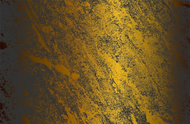 Sfondo sfumato in metallo dorato nero di lusso con struttura in cemento incrinato in difficoltà