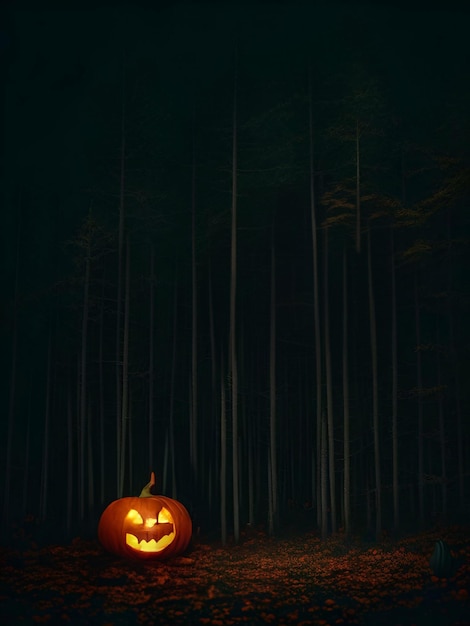 Sfondo spaventoso sfondo horror foresta fantasma per halloween e artillustration ai generativa